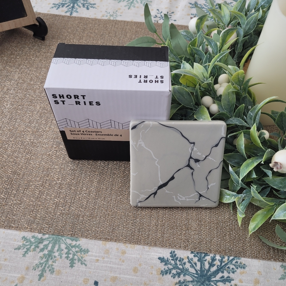 Short Stories S/4 Modern Square Coasters